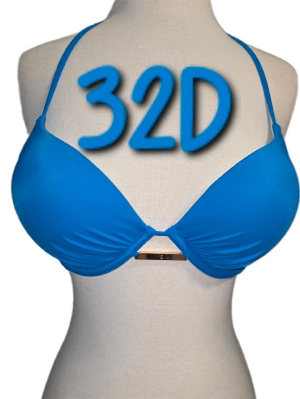 Bombshell Add 2 Cup Halter Bikini Top 32D Swimsuit Top by Victoria’s Secret -EUC